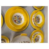 American Limoges Triumph Bermuda-T Dinnerware Set with Yellow Floral Pattern