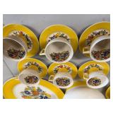 American Limoges Triumph Bermuda-T Dinnerware Set with Yellow Floral Pattern