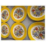 American Limoges Triumph Bermuda-T Dinnerware Set with Yellow Floral Pattern
