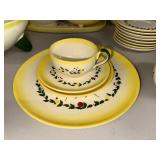 Vintage Farmhouse Dinnerware Set with Rooster and Barn Motif - 22 Pieces