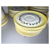 Vintage Farmhouse Dinnerware Set with Rooster and Barn Motif - 22 Pieces