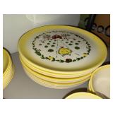Vintage Farmhouse Dinnerware Set with Rooster and Barn Motif - 22 Pieces
