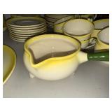 Vintage Farmhouse Dinnerware Set with Rooster and Barn Motif - 22 Pieces