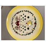 Vintage Farmhouse Dinnerware Set with Rooster and Barn Motif - 22 Pieces
