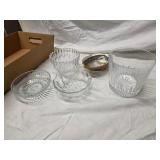 Set of 5 Decorative Glass Bowls & Abalone Shell Dish
