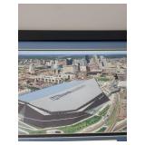 Panoramic Framed Aerial Photo of US Bank Stadium Minneapolis 43x16