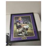 Framed Fran Tarkenton Hall of Fame 