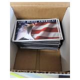 Collection of Patriotic Lapel Pins and God Bless America Stickers
