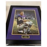Framed Fran Tarkenton Minnesota Vikings HOF 86 Photo 25x29