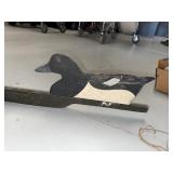 Vintage Wooden Tri-Fold Duck Decoy with String Mechanism