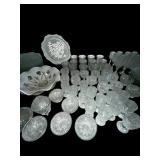 Vintage Iris & Herringbone Crystal Dinnerware Set - 185 Pieces