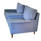 LR - Pair of Mid Century Style Custom Upholstered Lounge Chairs