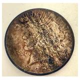 1922 Peace Silver Dollar Coin - Heavily Toned