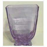 LR - Vintage Tiffin Twilight Optic Dichroic Neodymium Vase with Manzoni Feet