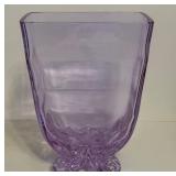 LR - Vintage Tiffin Twilight Optic Dichroic Neodymium Vase with Manzoni Feet