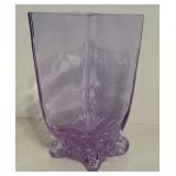 LR - Vintage Tiffin Twilight Optic Dichroic Neodymium Vase with Manzoni Feet