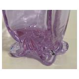 LR - Vintage Tiffin Twilight Optic Dichroic Neodymium Vase with Manzoni Feet