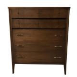 Vintage Mid Century Modern Broyhill Premier Division Tall Dresser with Brass Pulls