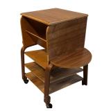 Vintage Bar Cart with 4 Glass Liquor Bottles