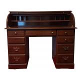 Vintage Wood Roll Top Desk