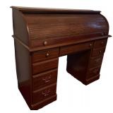 Vintage Wood Roll Top Desk