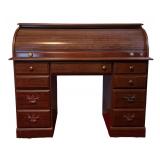 Vintage Wood Roll Top Desk