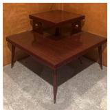LL- Mid-Century Modern Two-Tier Side Corner Table / Mid Century Modern Step Corner Table