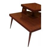 LL- Mid-Century Modern Two-Tier Side Corner Table / Mid Century Modern Step Corner Table