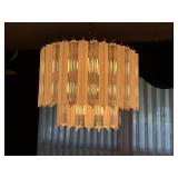 Vintage Lucite Clear and Frosted 2-Tier Chandelier Brass