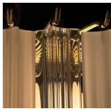 Vintage Lucite Clear and Frosted 2-Tier Chandelier Brass