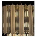 Vintage Lucite Clear and Frosted 2-Tier Chandelier Brass