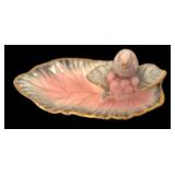Vintage Ucagco Bird Plate Pink Leaf Dish
