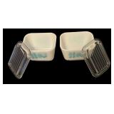 Vintage Pyrex Amish Butterprint Casserole Dish Set
