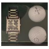Top Flite Watch and Golf Ball Set in Display Case
