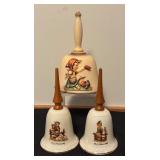 Set of 3 Vintage Hummel Porcelain Bells