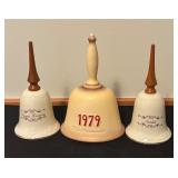 Set of 3 Vintage Hummel Porcelain Bells