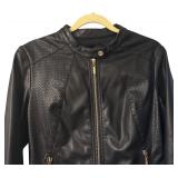 Ivanka Trump Black Faux Leather Jacket Size Large
