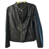 Ivanka Trump Black Faux Leather Jacket Size Large