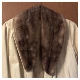Vintage Gould Leather Coat with Fur Collar