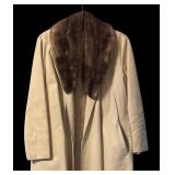 Vintage Gould Leather Coat with Fur Collar