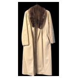 Vintage Gould Leather Coat with Fur Collar