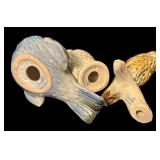 Set of 3 Goebel Porcelain Bird Figurines including Owls and Songbird
