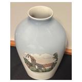Bing & Grondahl Denmark Vase, Montserrat Tile, and 2 Framed Mini Art Prints