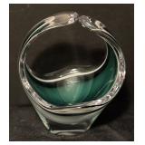 Vintage Flygsfors Coquille Glass Bowl by Paul Kedelv - Signed