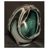 Vintage Flygsfors Coquille Glass Bowl by Paul Kedelv - Signed