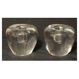 Pair of Vintage Orrefors Crystal Candle Holders