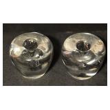 Pair of Vintage Orrefors Crystal Candle Holders