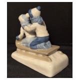 Children on a Sled Porcelain Figurine by Paul Sebastian