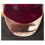 Crate & Barrel Diva Ruby Votive Candle Holder and Faux Rose Floral Arrangement