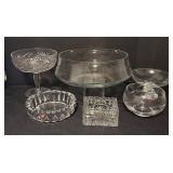 Collection of Crystal and Clear Glass Bowls with Orrefors Ashtray